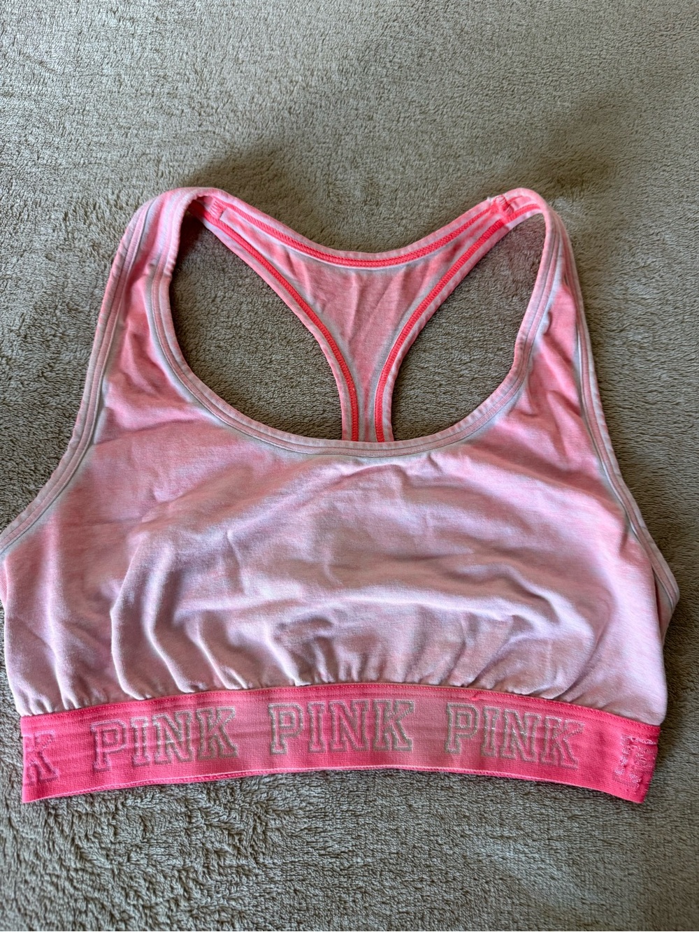 PINK Victoria's Secret Light Pink Racerback Sports Bra with Branded Band